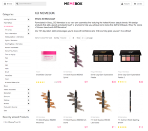 Memebox shipping screenshot