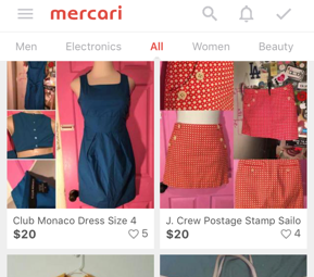 Mercari home screenshot