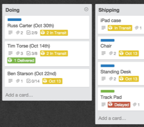 Trello tracking example